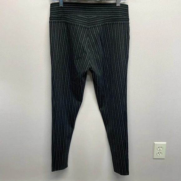 LOFT Pull On Black Striped Skinny Ankle Pants M - Picture 4 of 14